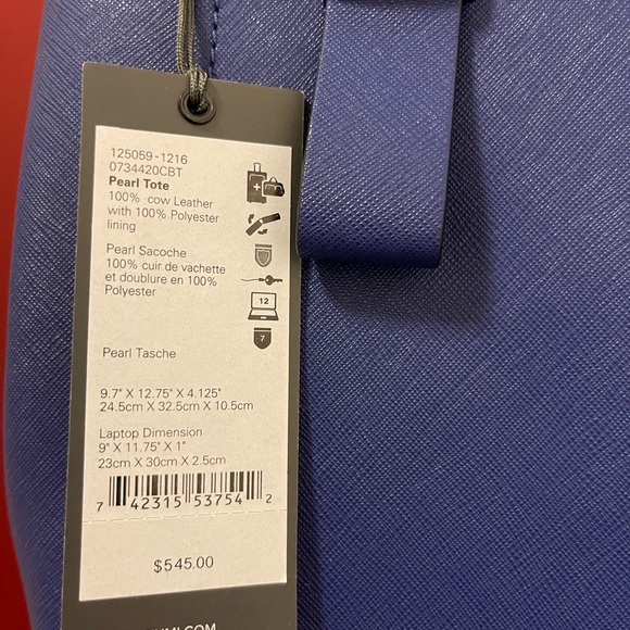 TUMI VAREK Handbag. Brand new with tags (never used). Royal blue. durable! - Picture 7 of 8